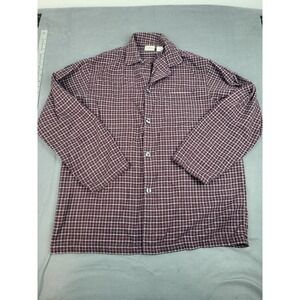 LL Bean Pajama Shirt Mens‎ LT Red Plaid Light Baggy Comfy Sleepwear Button Up